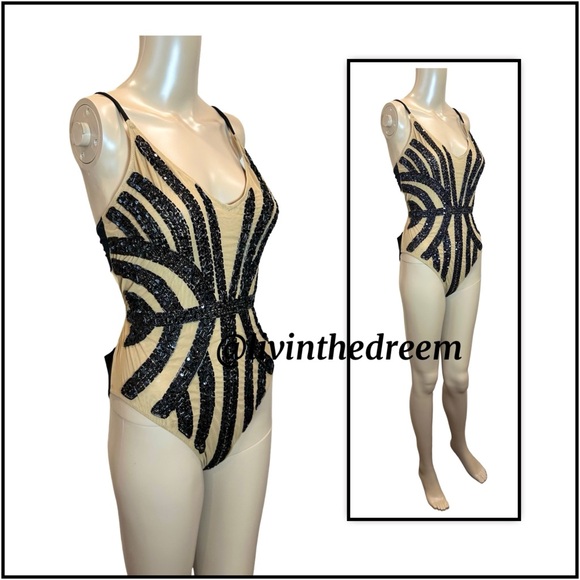 NWT Beach Bunny Jolie One Piece Nude / Black Size Medium $495 - Picture 12 of 16